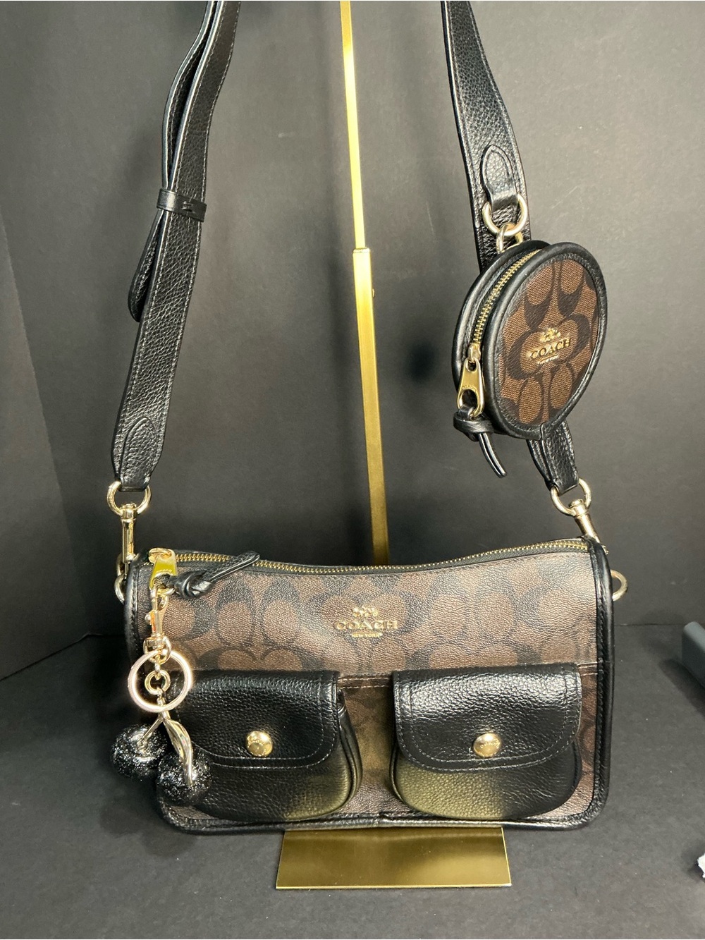 The Coach Pennie Crossbody with Coin Case in Signature Canvas (C5675)